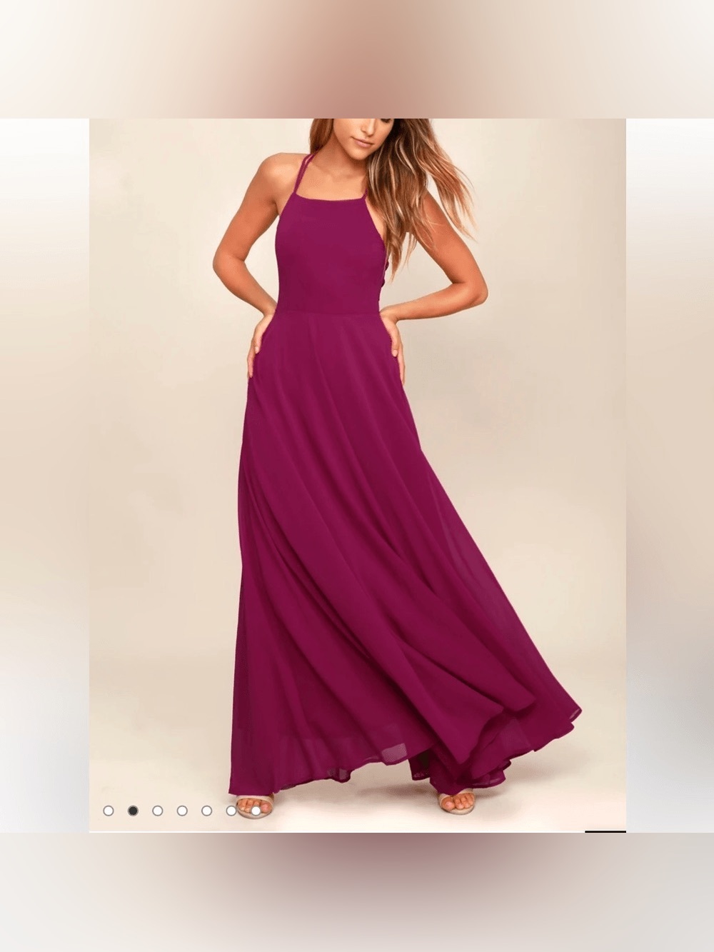 Lulus Magenta Strappy to Be Here Lace Up Maxi Dress size small